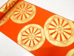 アンティーク　源氏香模様織り出し　名古屋帯地反物